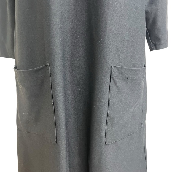 Judy P black A-line V neck dress with 3/4 sleeves medium - Picture 5 of 12